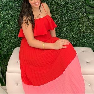 Designer Red & Pink Cocktail dress